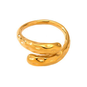 1 Piece Classic Irregular Shape Stainless Steel Waterproof Gold Color Statement Rings h5