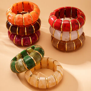 1 Piece Classic Series Bohemian Circle Resin Women's Bangles h5 Picture4