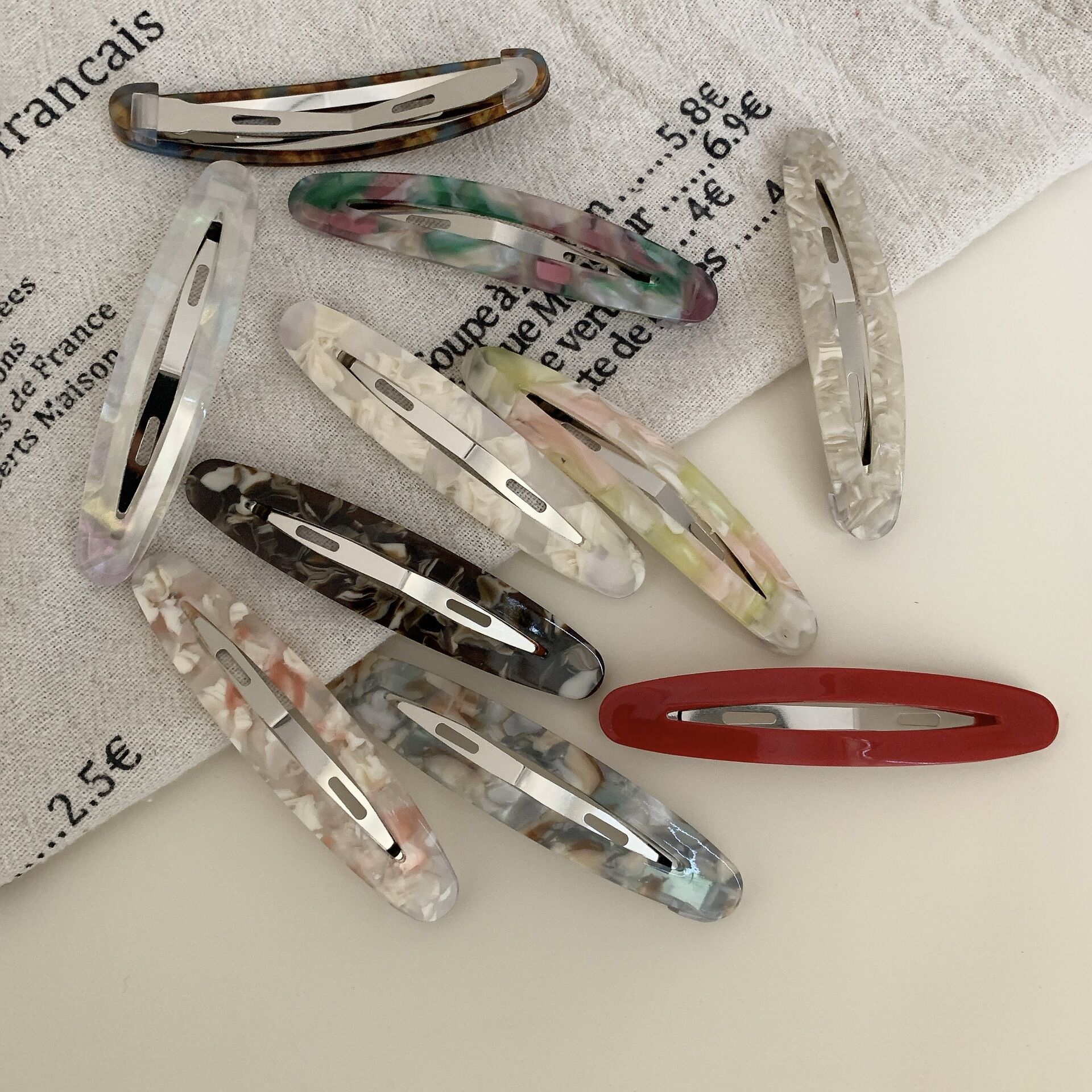 1 Pair Simple Series Retro Mixed Color Acetate Women's Hair Clips 2