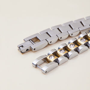 1 Piece Classic Patchwork Stainless Steel Waterproof Gold Color Women's Chain Bracelets h5 Picture5
