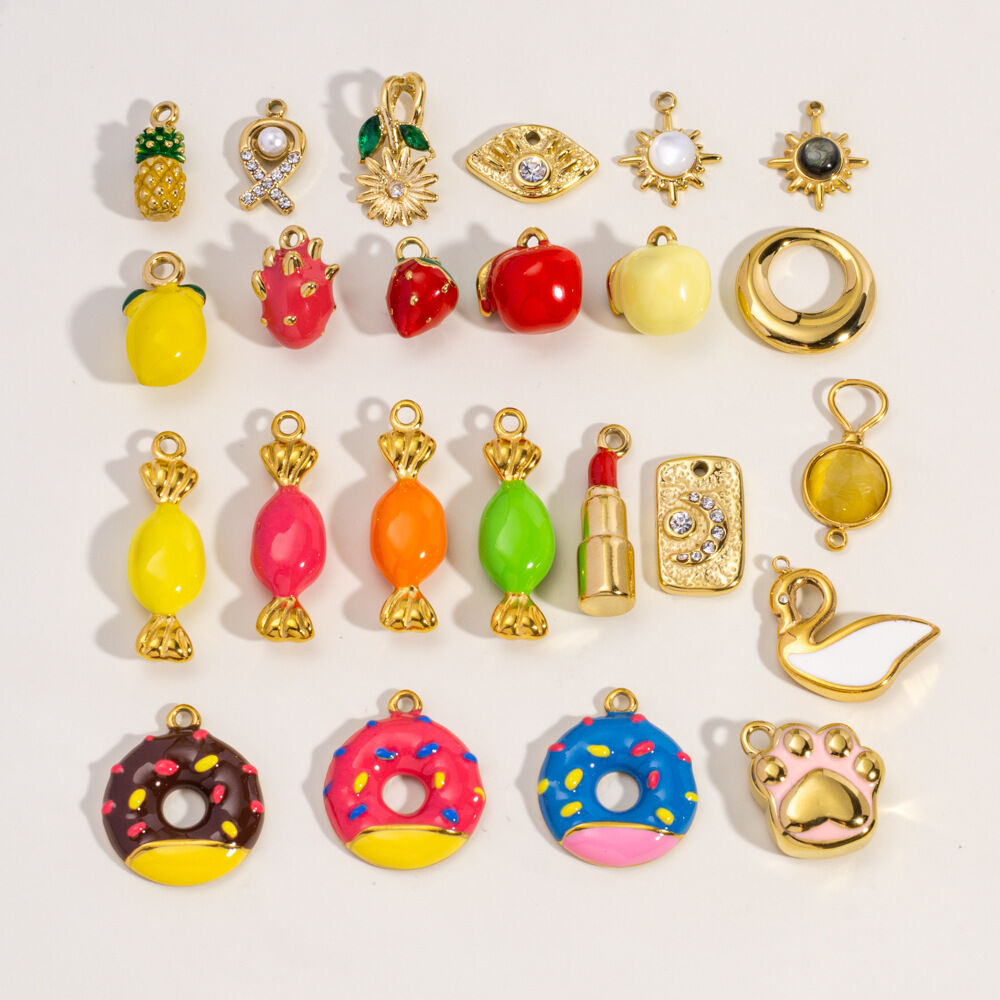 Three Dimensional Cute Fruit Series Stainless Steel Waterproof DIY Pendant