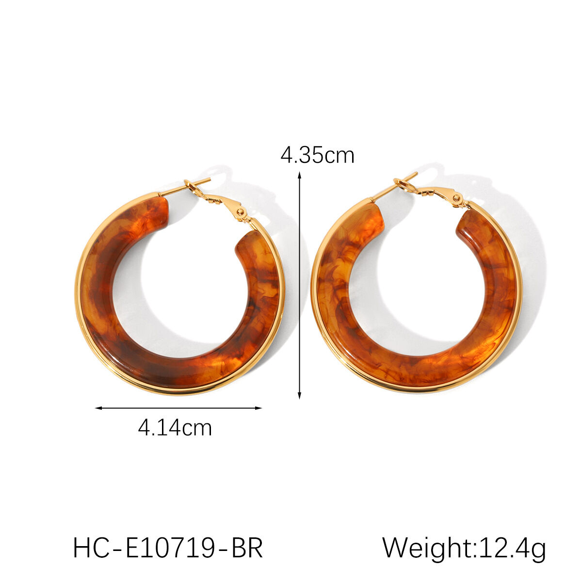 1 Pair Simple  Daily Geometric Stainless Steel Waterproof  Women's Hoop Earrings h5 Picture2