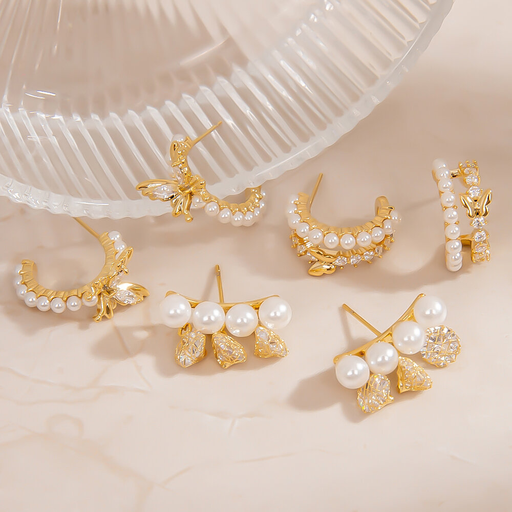 Boucles d'oreilles à tige papillon romantique en argent sterling 925 pour femme Image3
