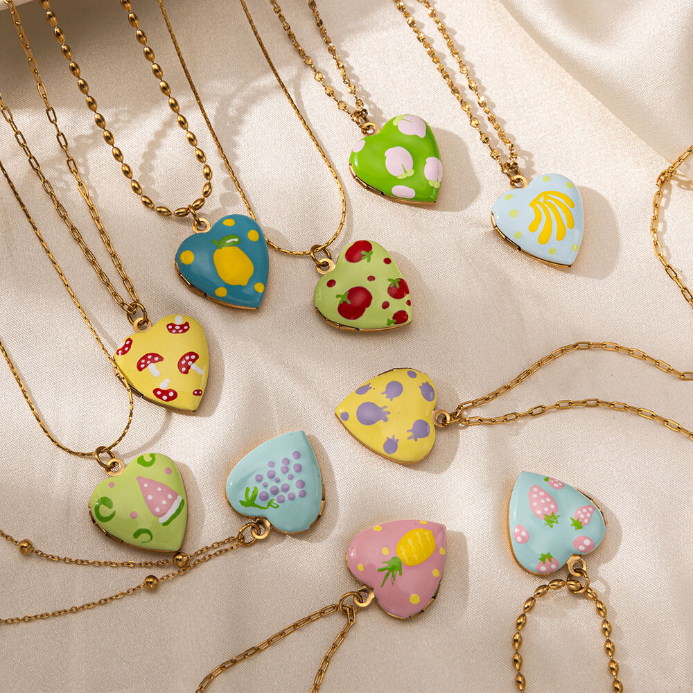 1 Piece Cute Heart Stainless Steel Waterproof Gold Color Pendant Necklace Picture4