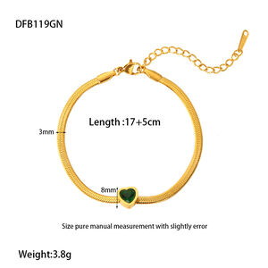 1 Pair Romantic Series Classic Heart Stainless Steel Waterproof Chain Bracelets h5