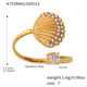A753-Anello in oro 5A con zircone a conchiglia/Numero 7 Immagine5