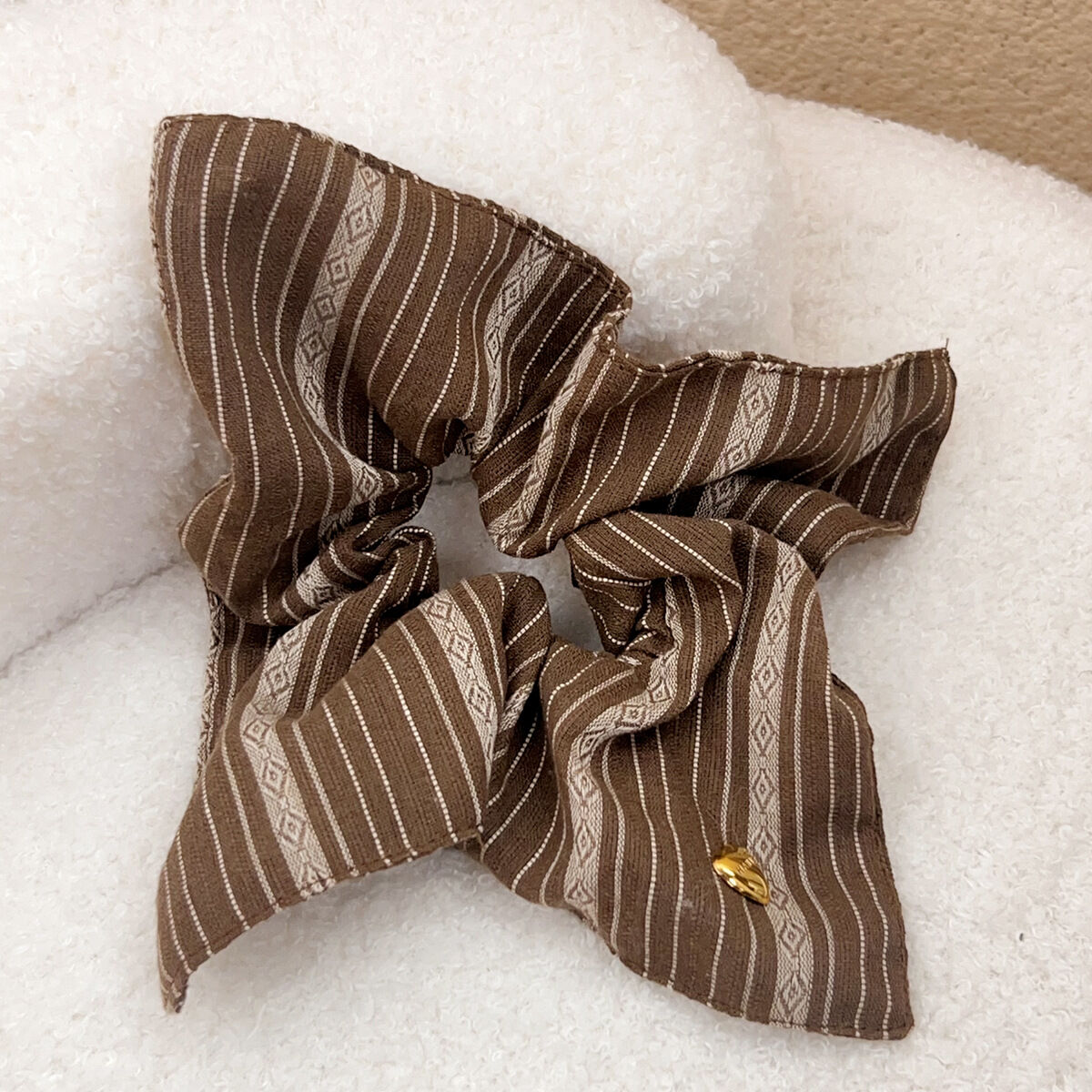 1 Piece Classic Strip Canvas Women's Scrunchies 