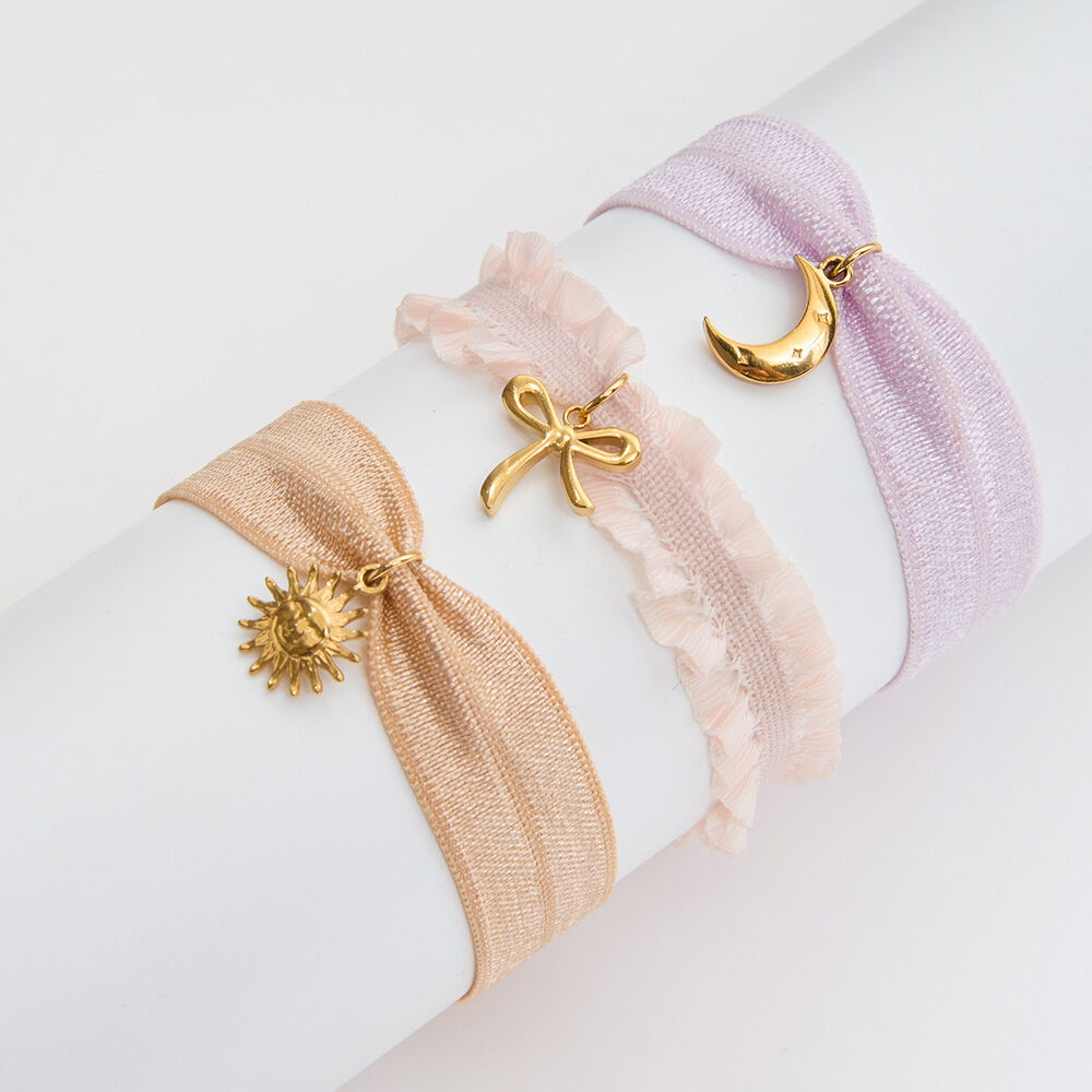 1 Piece Sweet Bowknot Stainless Steel Waterproof Gold Color Women's Charm Bracelets Picture3