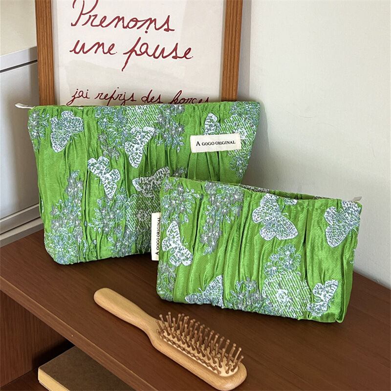 1 pezzo di borsa per il trucco da donna in poliestere con motivo a farfalla, serie semplice