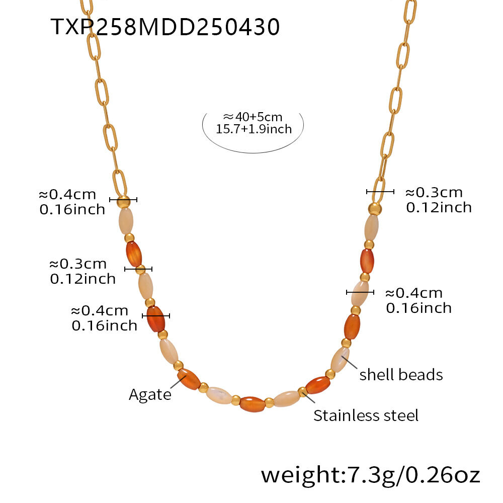 Txp258-Natural Stone Necklace 40+5Cm 