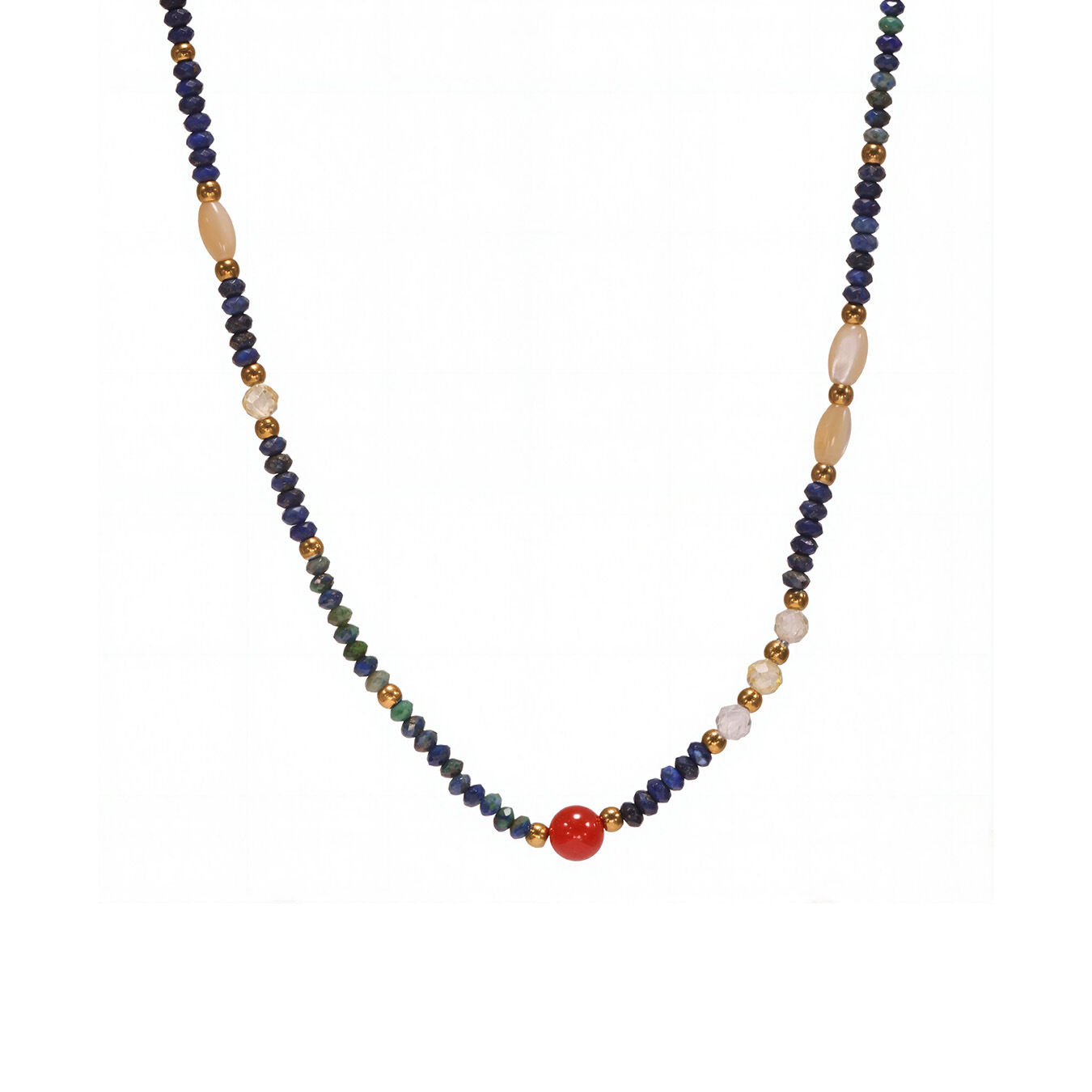 Collar de cuentas para mujer, serie clásica, elegante, con piedras naturales, 1 unidad 