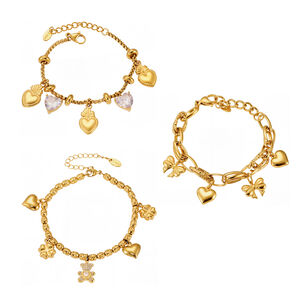 Braccialetti con ciondolo da donna color oro impermeabile in acciaio inossidabile a forma di orso di lusso, 1 pezzo h5 Immagine9