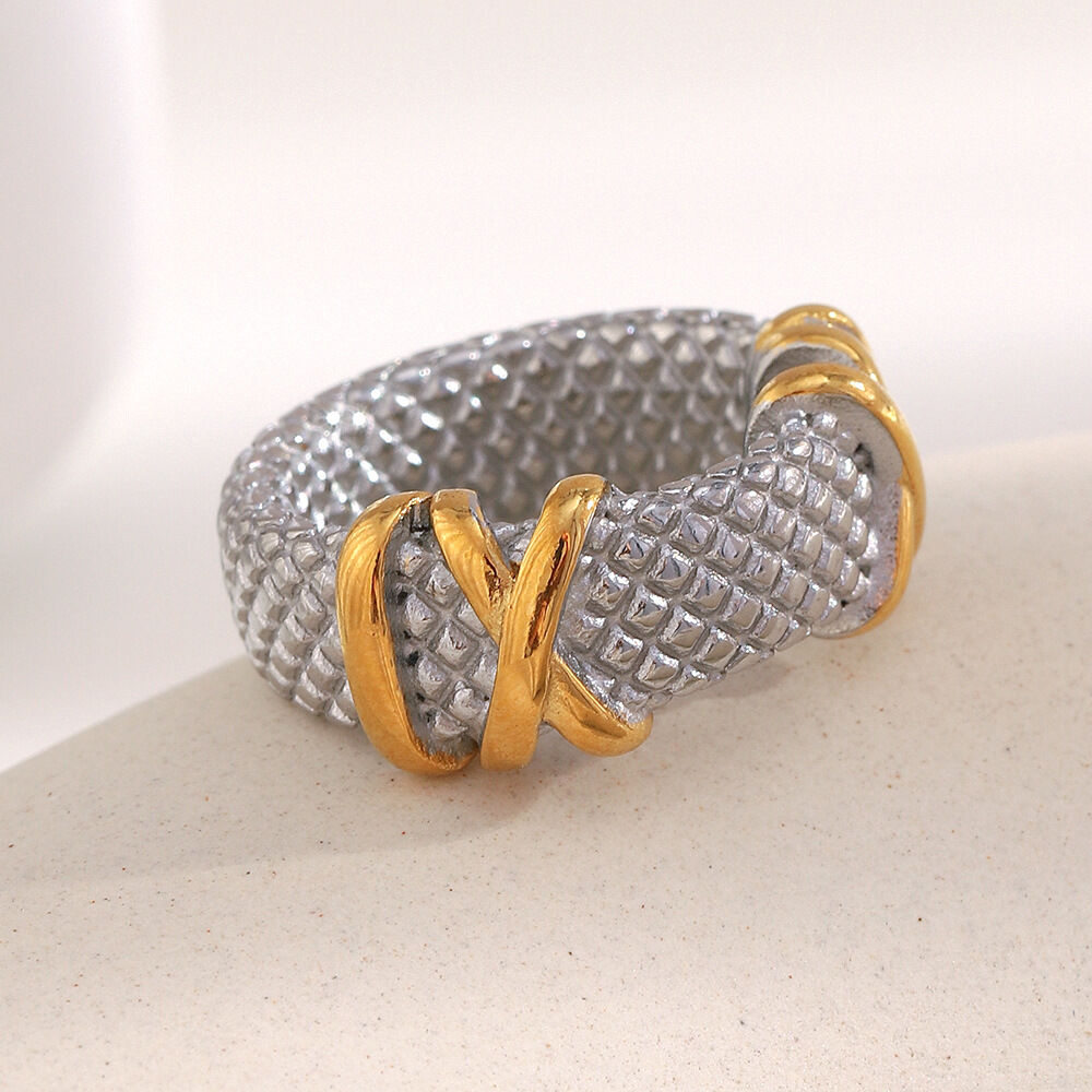 1 Piece Luxurious Series Casual Mixed Color Stainless Steel Waterproof Statement Rings h5 Picture4