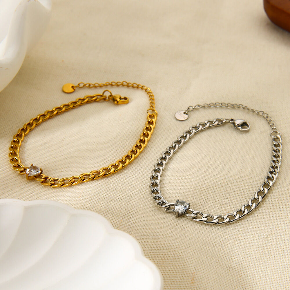 1 Piece Simple Daily Droplet Chain Stainless Steel Waterproof Chain Bracelets