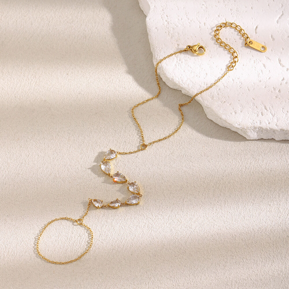 1 Piece Luxurious Series Elegant Irregular Shape Stainless Steel Waterproof Zircon Women's Chain Bracelets