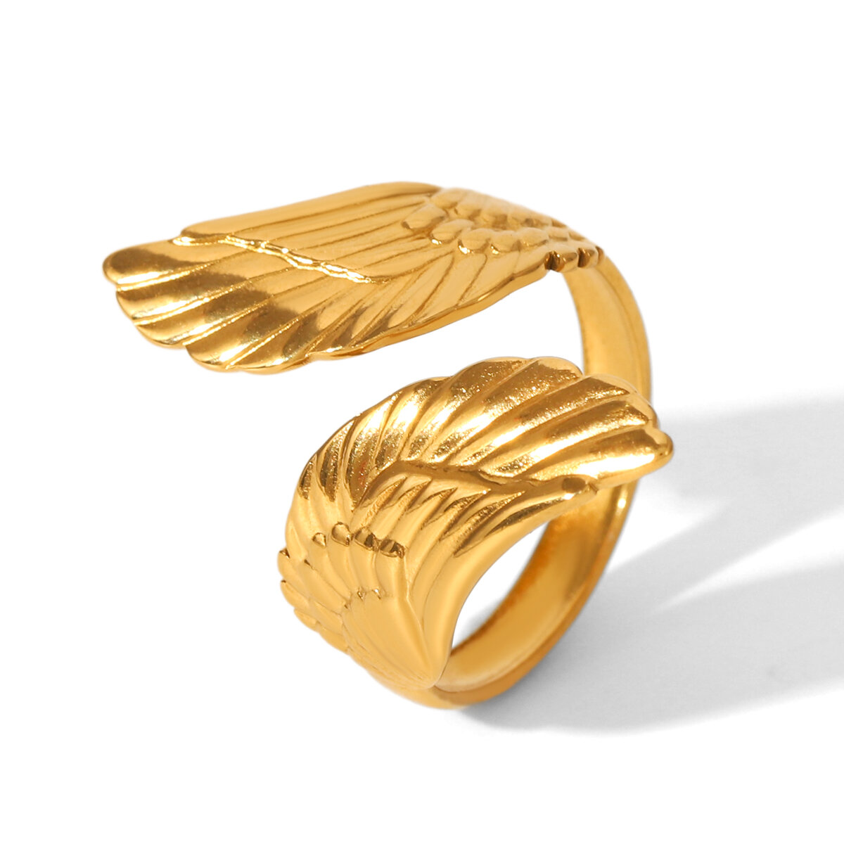 1 Stück Edelstahlring in Gold- und Silbertönen, wasserfest, Statement-Ring in Goldfarbe h5 