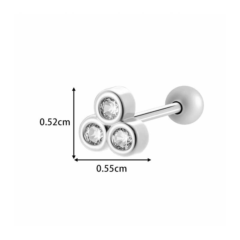1 stuk hart koper goud kleur zirkoon piercing oorbel Afbeelding2