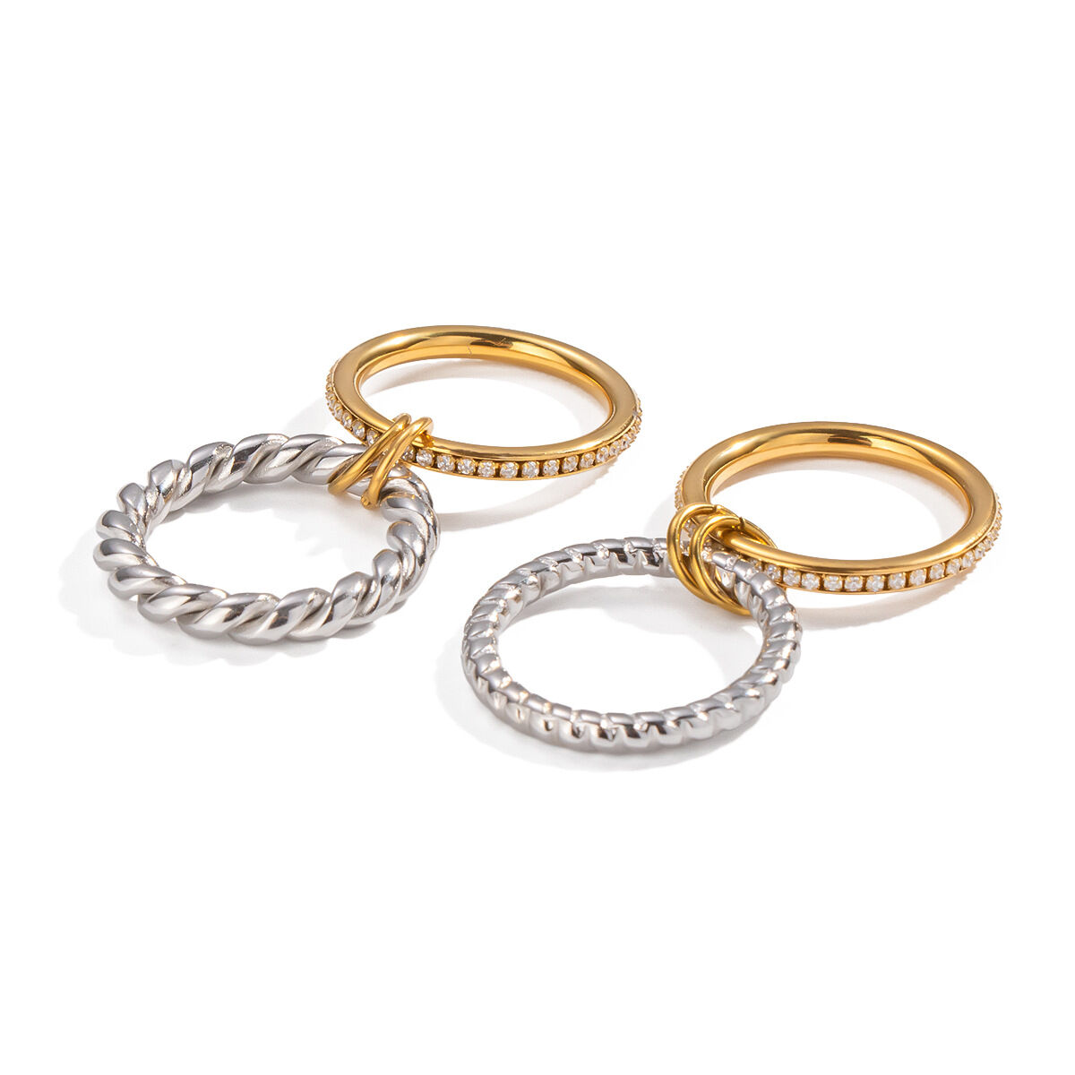1 Piece Stainless Steel Waterproof Mixed Color Minimalist Ring h5 Picture5