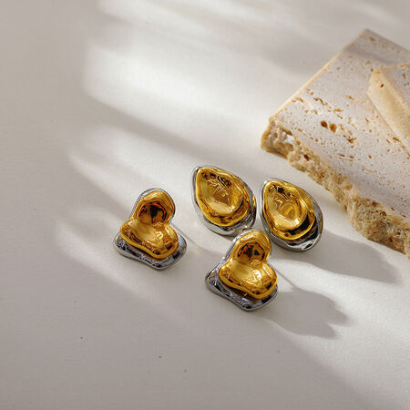 1 Paar Ohrstecker aus Edelstahl in verschiedenen Gold- und Silberfarben für Damen