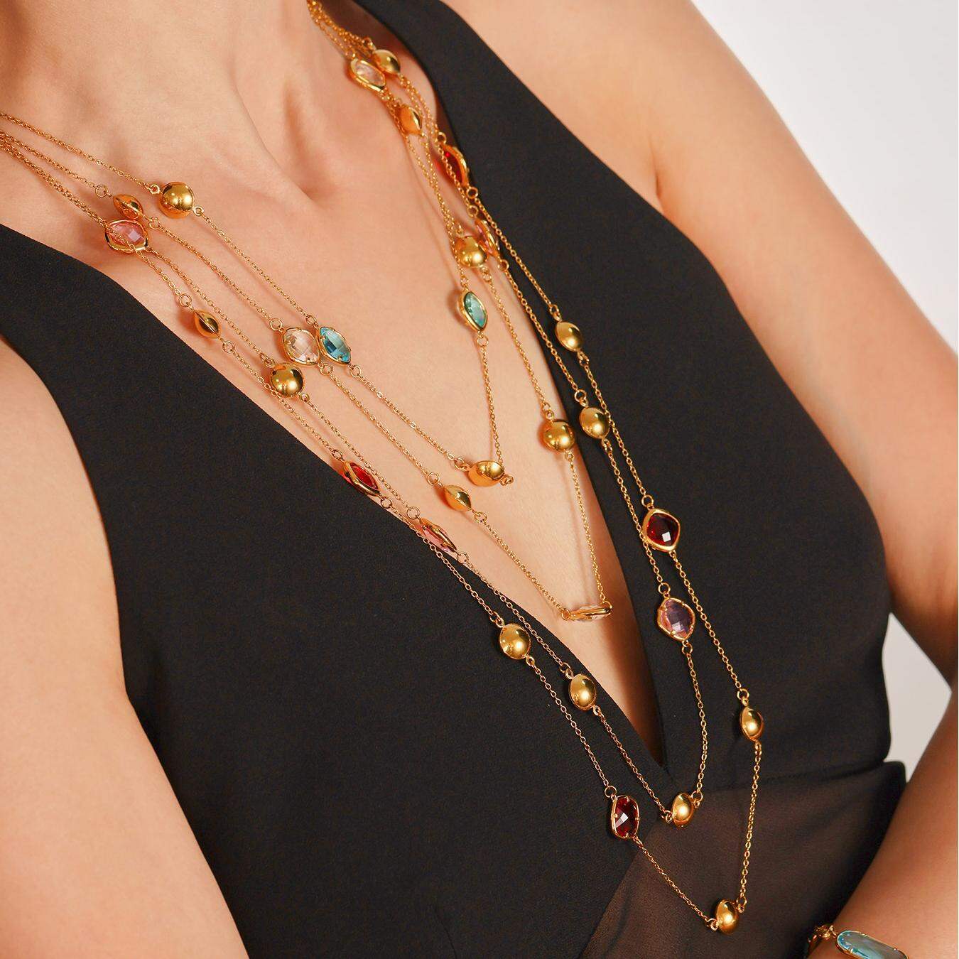 1 Piece Retro Rectangle Stainless Steel Waterproof Gold Color Women's Pendant Necklaces