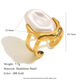 Anello aperto con perle finte barocche - Oro Immagine2