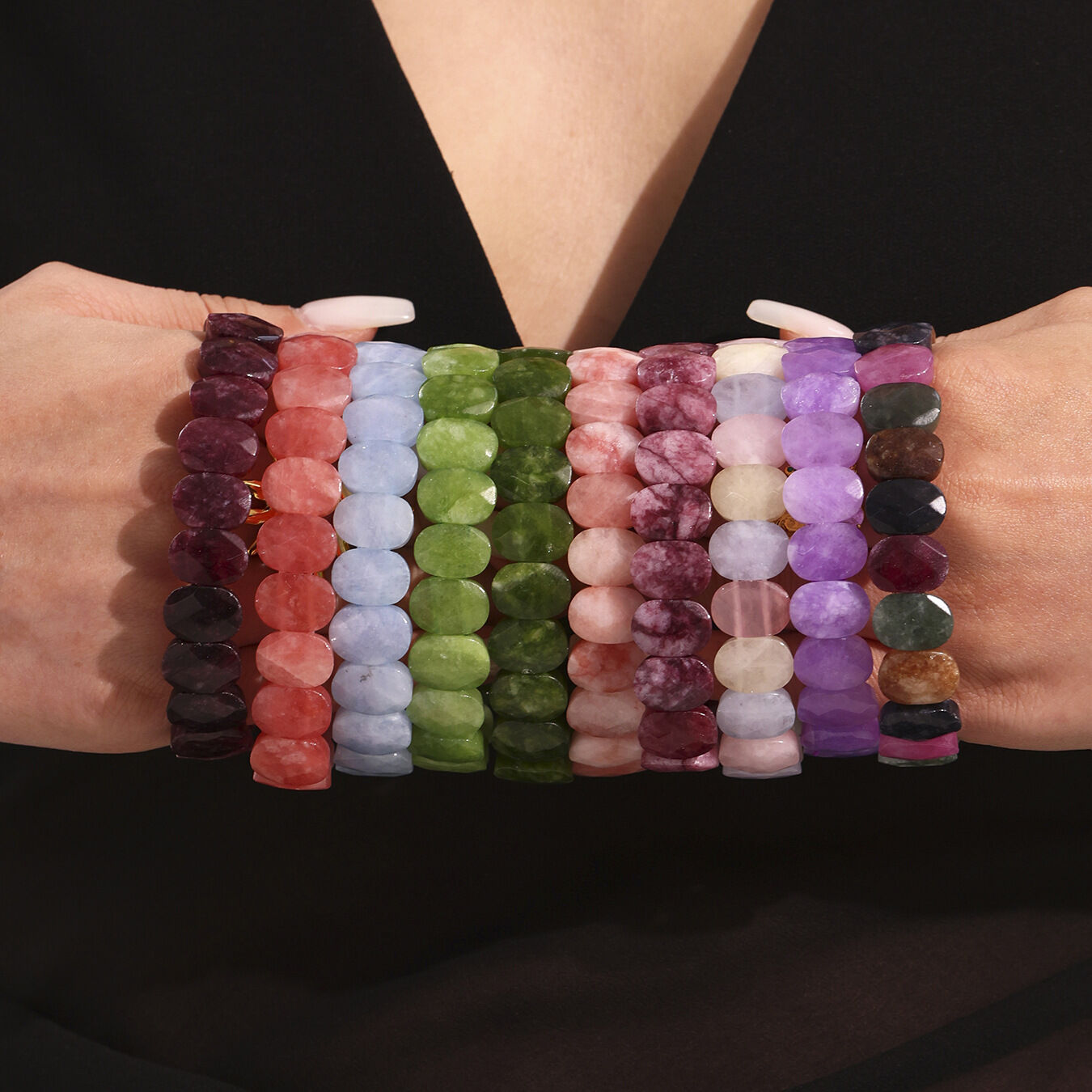 1 Piece Polychrome Beads Natural Stones Women's Beaded Bracelets h5 Picture3