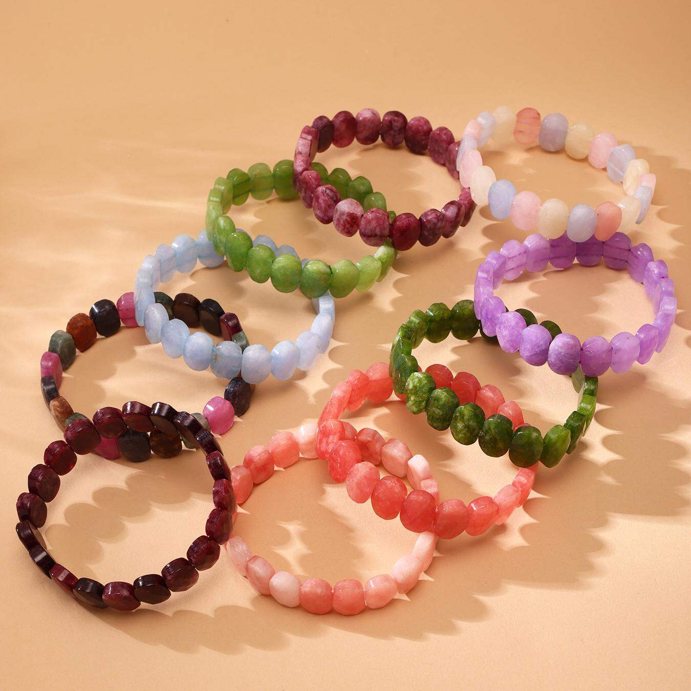 1 Piece Polychrome Beads Natural Stones Women's Beaded Bracelets h5 Picture5