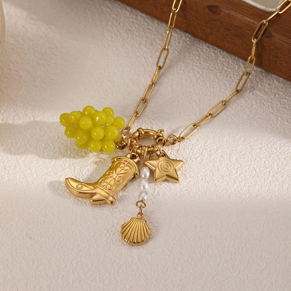 1 Piece Sweet Fruit Stainless Steel Waterproof Women's Pendant Necklaces Picture2