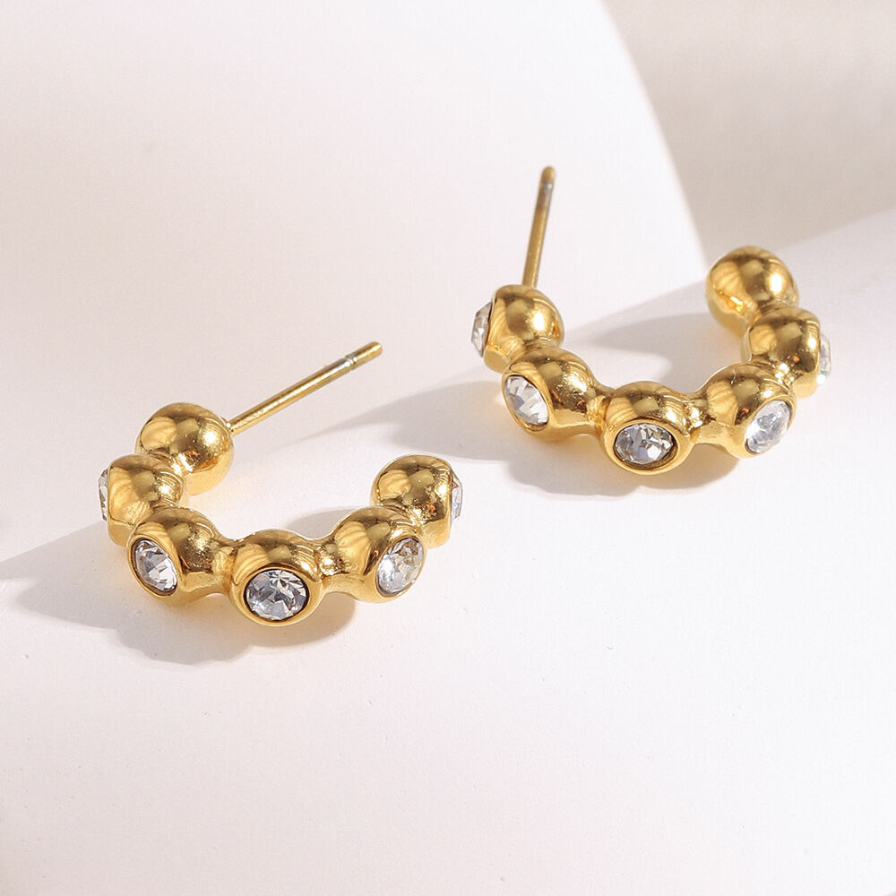 1 Pair Simple  Fashion OL Irregular Shape Stainless Steel Waterproof Women's Hoop Earrings