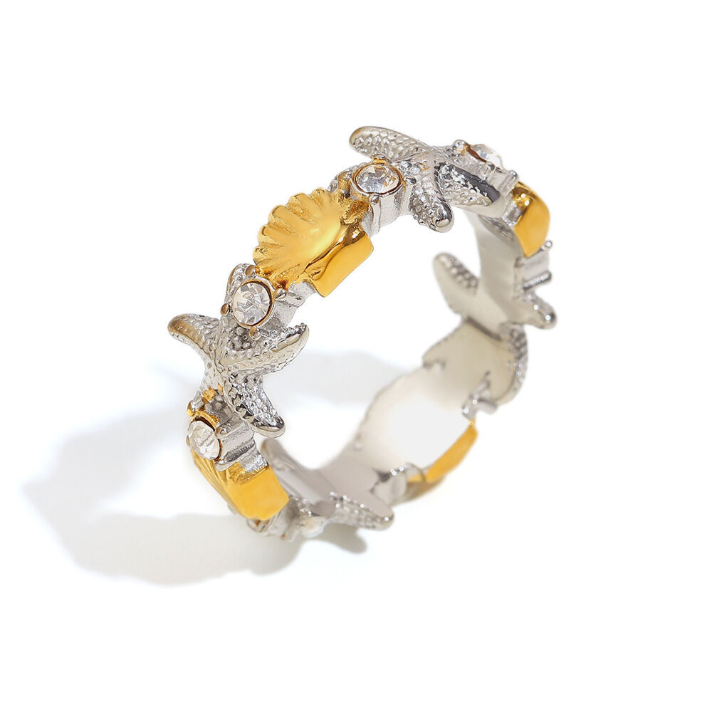 Shell And Starfish Ring - Two Colors/Number 6 