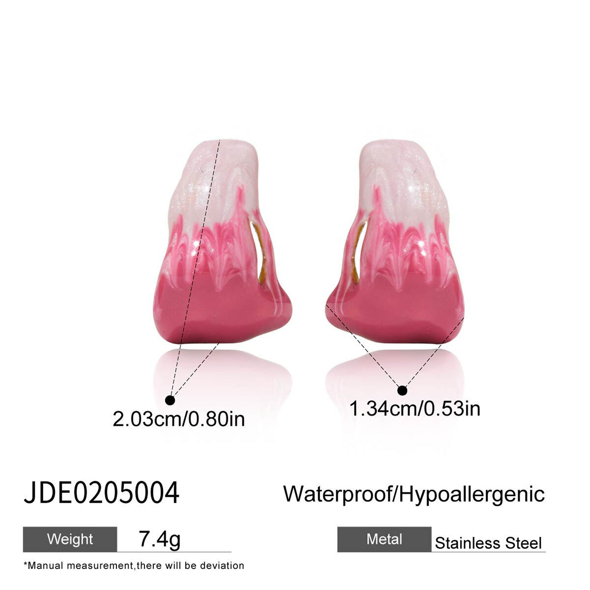1 Paar romantische, farbverlaufende, wasserdichte Edelstahl-Creolen für Damen h5 Bild2