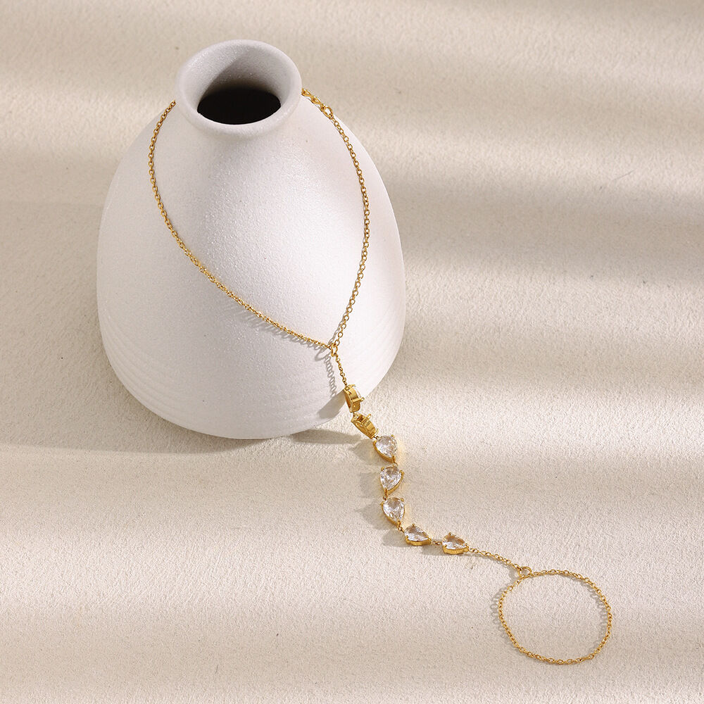 1 Piece Luxurious Series Elegant Irregular Shape Stainless Steel Waterproof Zircon Women's Chain Bracelets 2