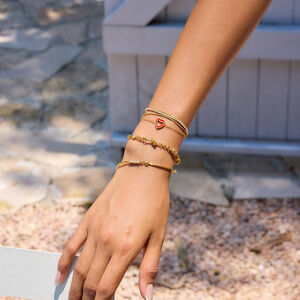 1 Piece Sweet Heart Stainless Steel Waterproof Gold Color Women's Charm Bracelets h5 Picture5