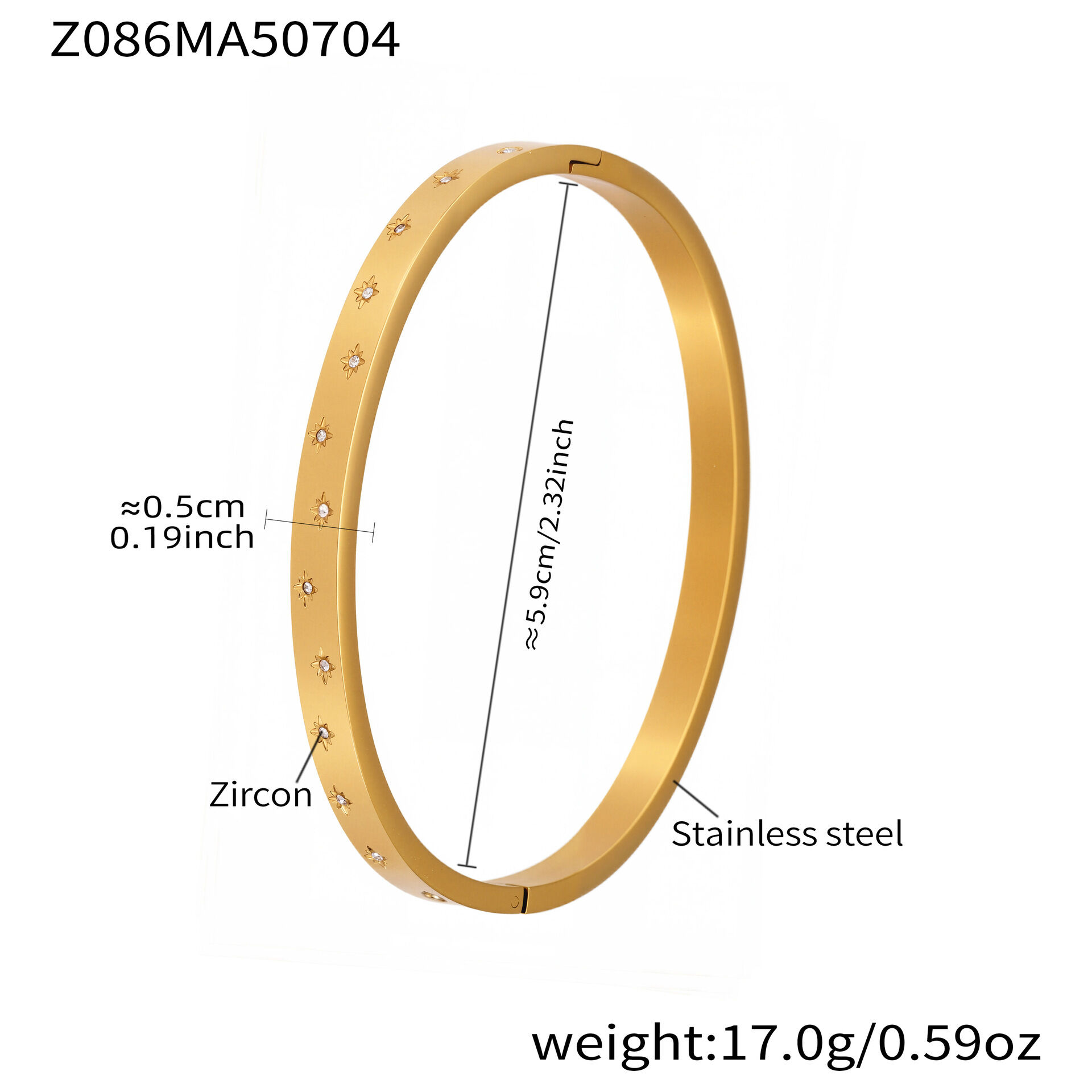 Z086-Gold Zircon Bracelet Picture4