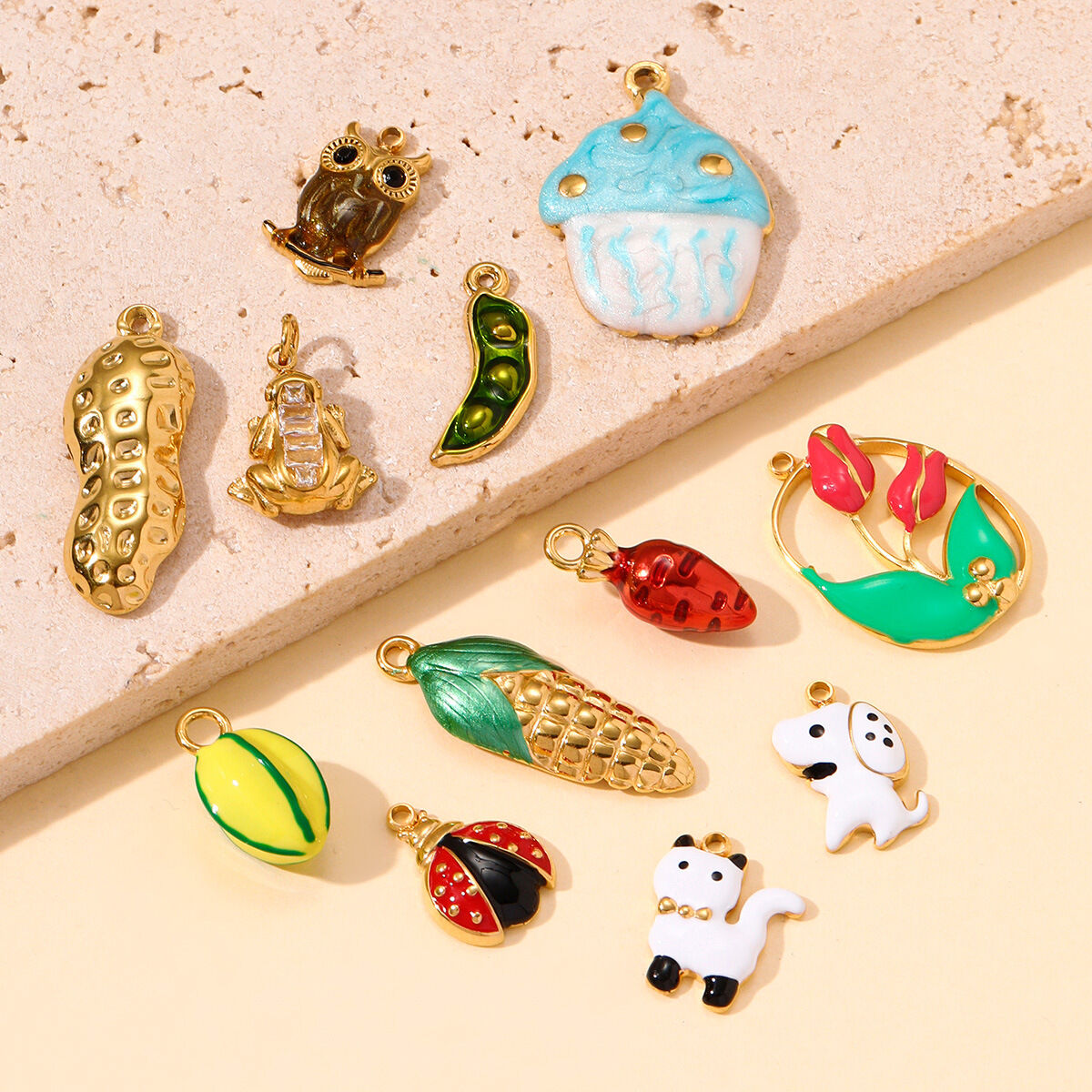 1 Piece Natural Food&Animal Stainless Steel Waterproof Women's Pendants Picture5
