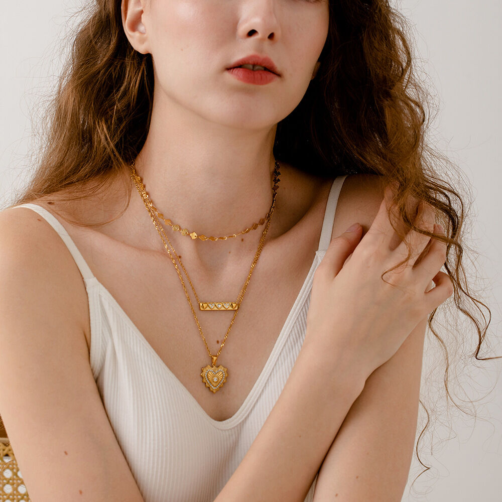 1 Piece Luxurious Series Retro Geometric Stainless Steel Waterproof  Pendant Necklace 2