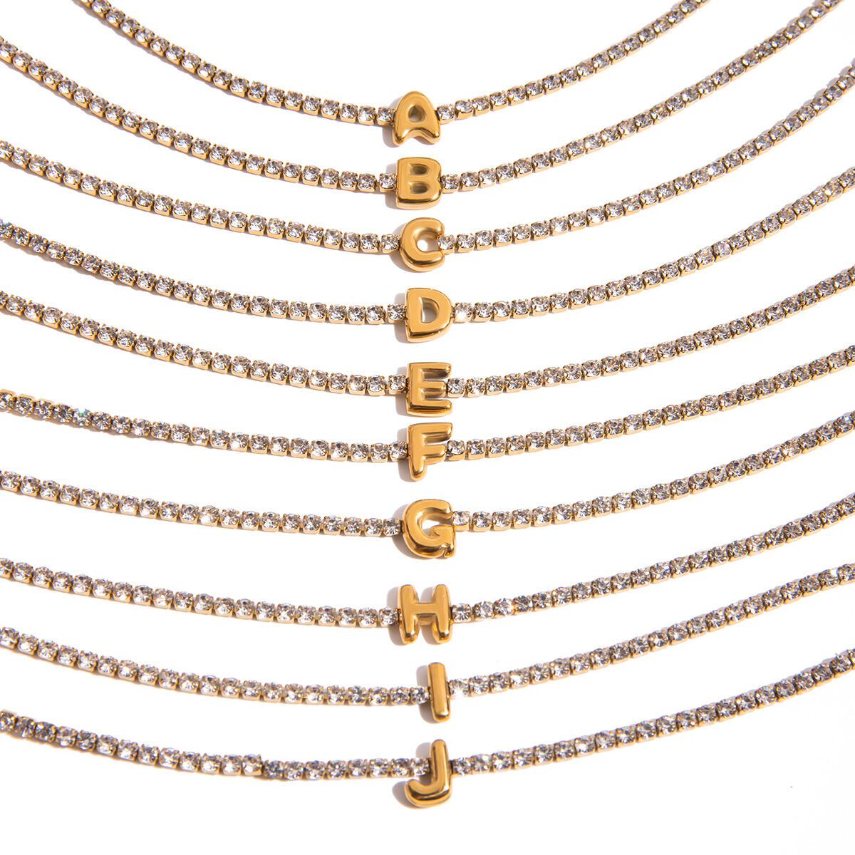 1 Piece Delicate Letter Stainless Steel Waterproof Gold Color Women's Charm Bracelets h5 Picture9