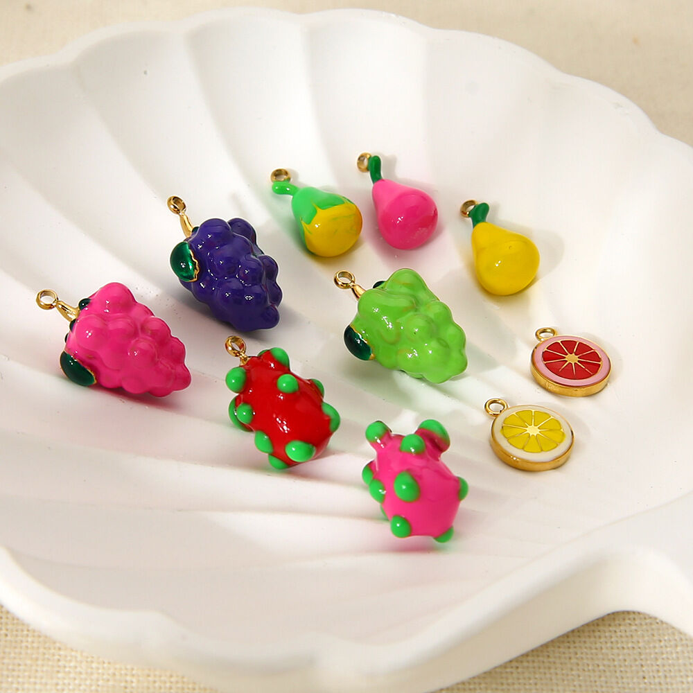 1 Piece Romantic Series Sweet Plant Stainless Steel Waterproof  DIY Pendant Picture3