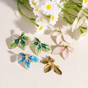 1 Pair Romantic Series Sweet Flower Stainless Steel Waterproof Women's Stud Earrings h5 Picture4