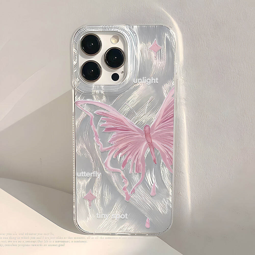 Pembe Parıltılı Kelebek/iPhone 15Plus Resim6