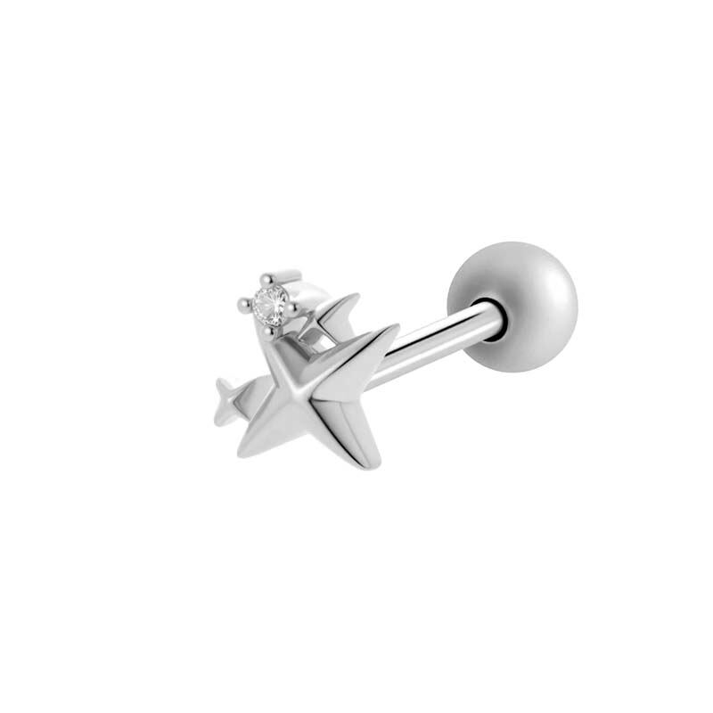 1 Stück Mond Kupfer Gold Farbe Zirkon Piercing Ohrring h5 