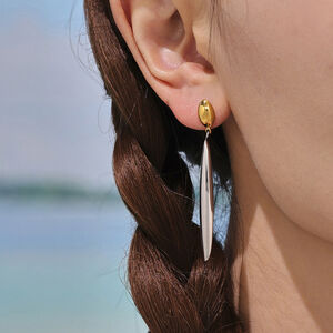 1 Pair Modern Irregular Shape Stainless Steel Waterproof Gold Color Women's Drop Earrings h5 Picture4