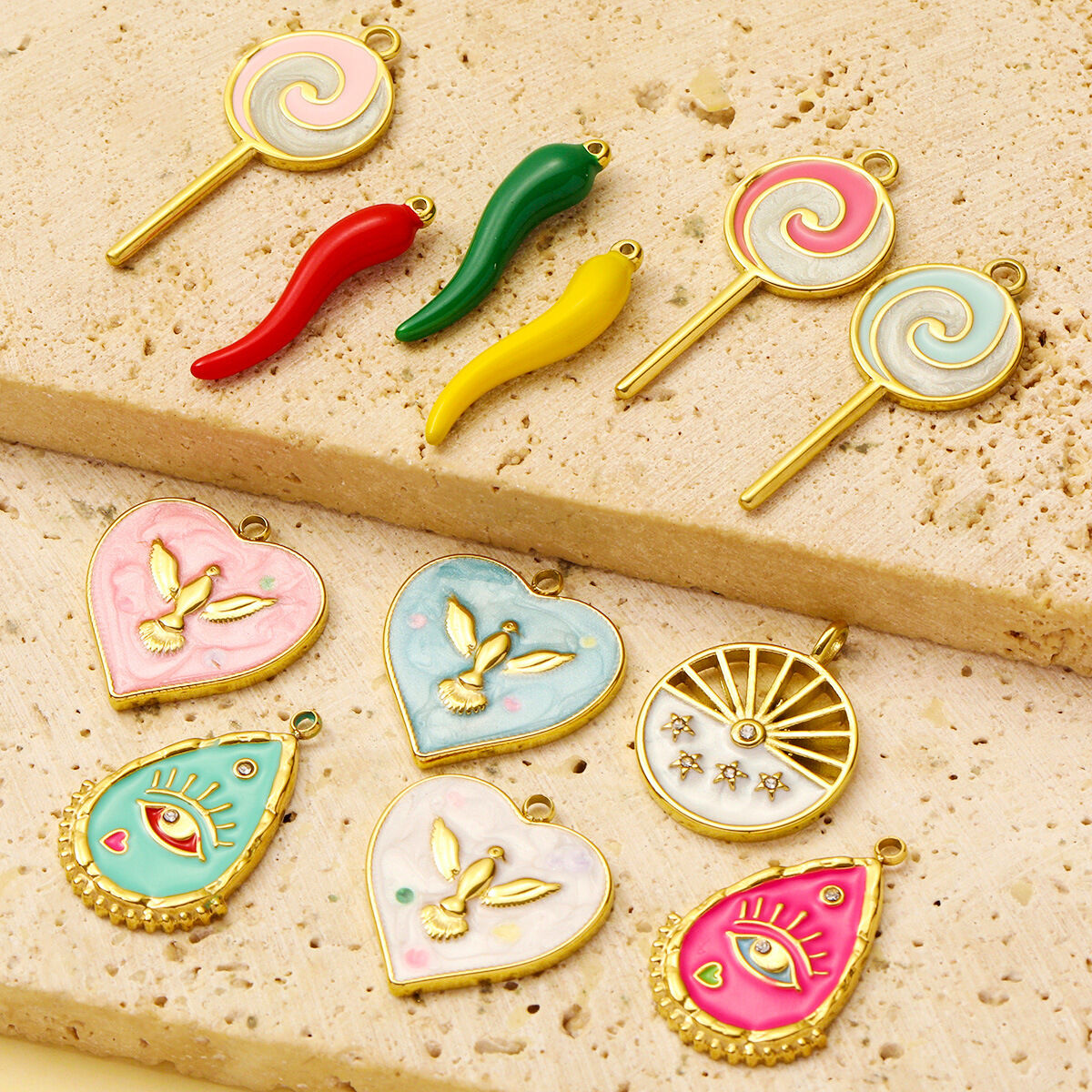 1 Piece Simple Series DIY Droplet Stainless Steel Waterproof Gold Color Women's Pendants Picture5