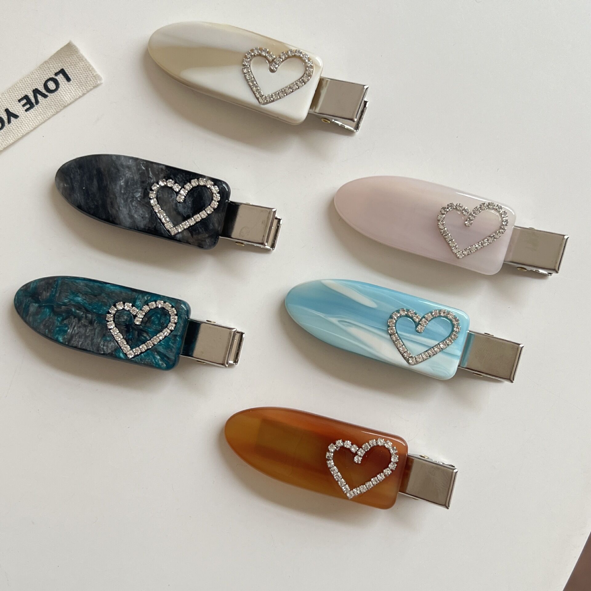 1 Pair Simple Series Elegant Heart Acetate Women's Hair Clips
