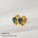 Heart-Shaped Diamond Earrings Sky Blue
