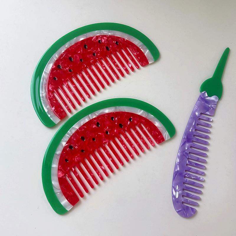 1 Piece Watermelon Cellulose Acetate Sheet Women's Combs