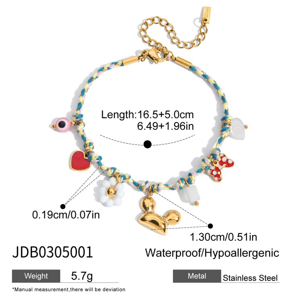 1 Piece Designable Doughnut Stainless Steel Waterproof Women's Charm Bracelets h5Picture2