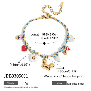 1 Piece Designable Doughnut Stainless Steel Waterproof Women's Charm Bracelets h5 Picture2