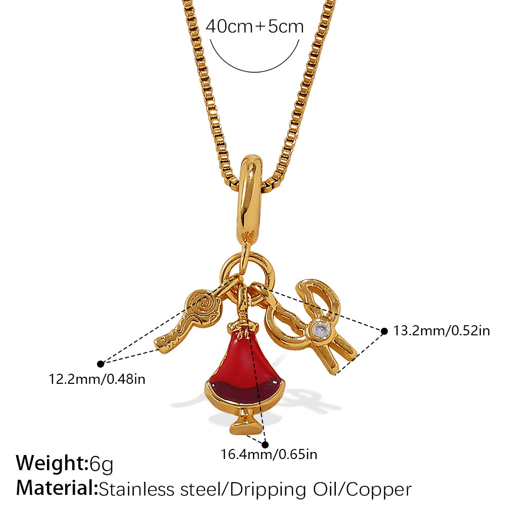 Collana Con Ciondolo Fai Da Te Impermeabile In Acciaio Inossidabile Da 1 Pezzo Immagine2