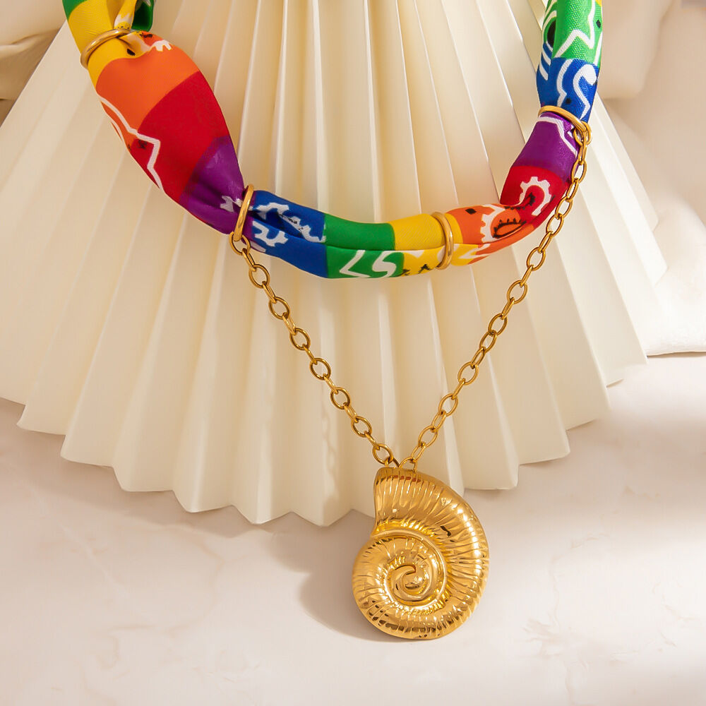 Collier pendentif en tissu 1 pièce h5 Image4
